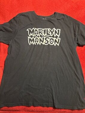 Marilyn Manson Vintage Blue tag Concert Tee Black Graphic Men’s T-Shirt size XXL